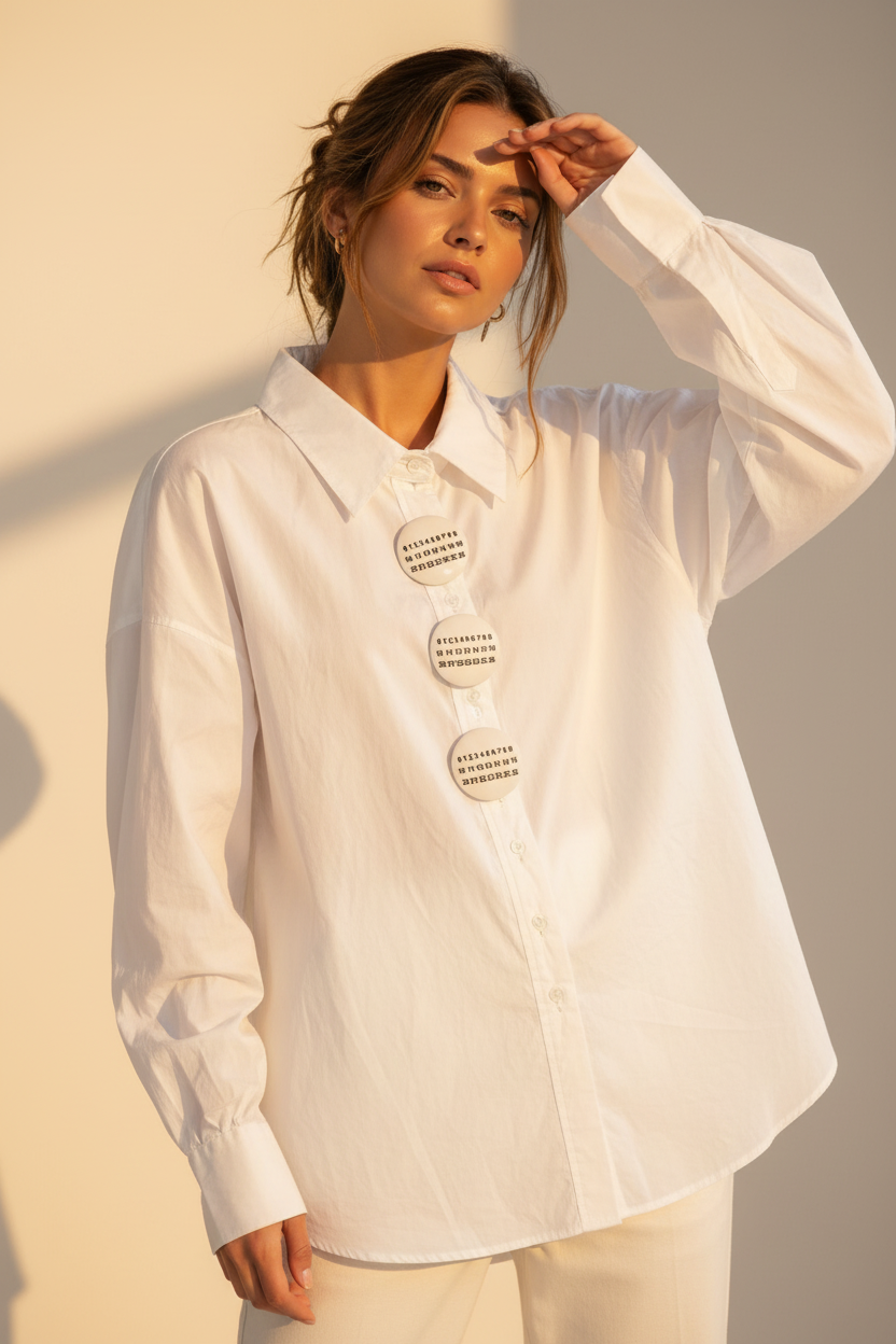 Chemise Casual Noire Coton
