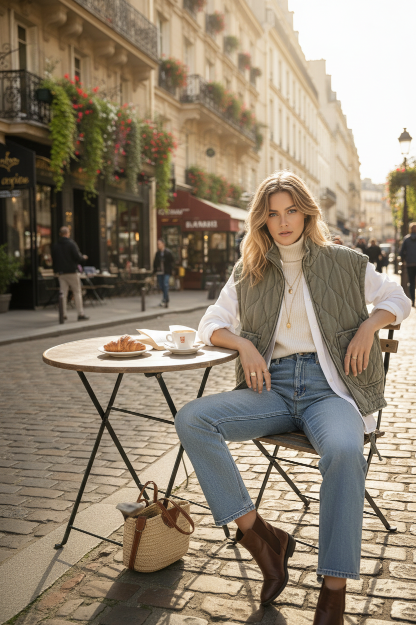 Veste sans manches matelassée