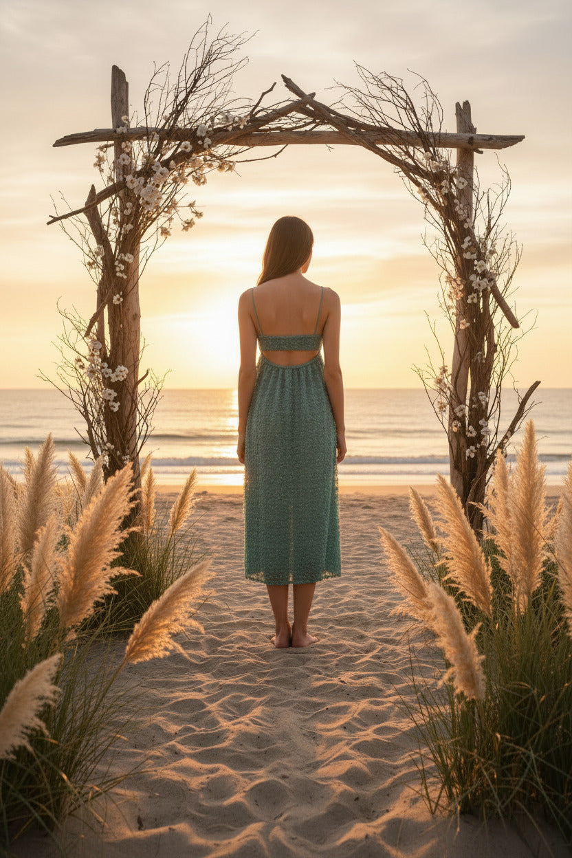 Robe de cocktail, menthe, ZARA SECONDE MAIN