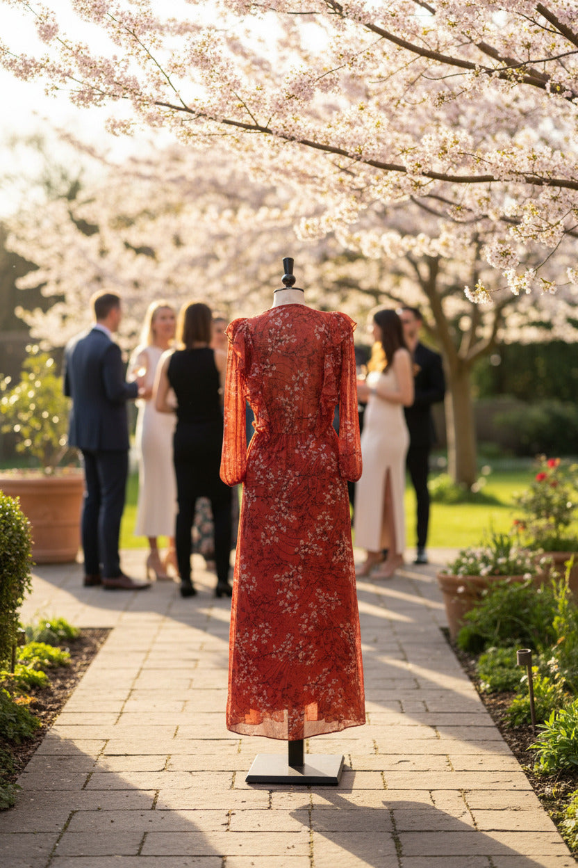 Robe de cérémonie Terracota MANGO SECONDE MAIN