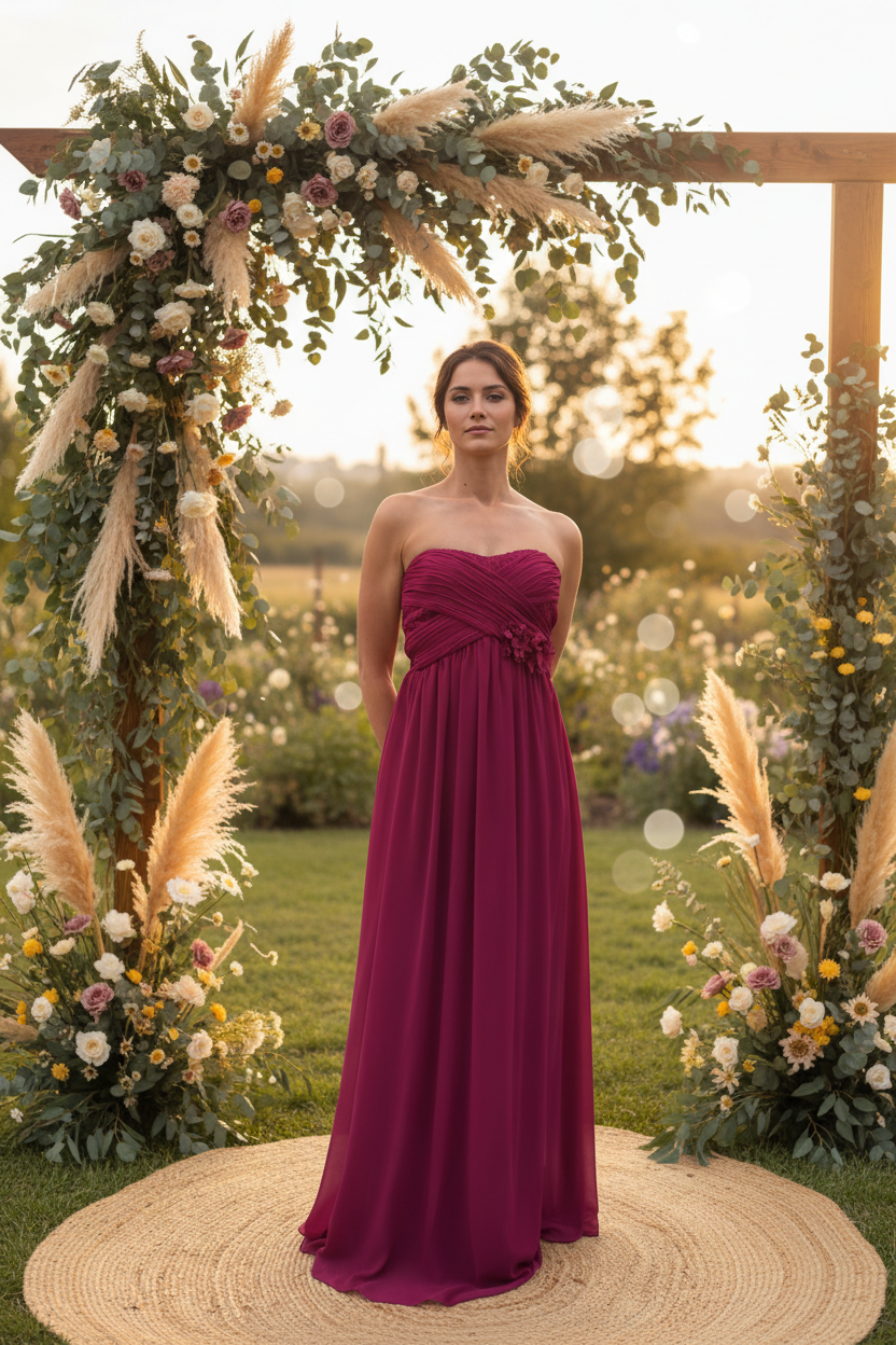 Robe de cérémonie, Bustier Framboise SECONDE MAIN