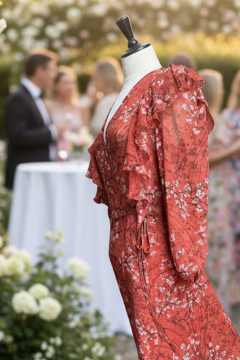 Robe de cérémonie Terracota MANGO SECONDE MAIN