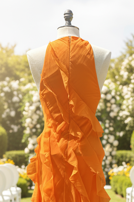 Robe de Cockatil Orange à volants ASOS, SECONDE MAIN