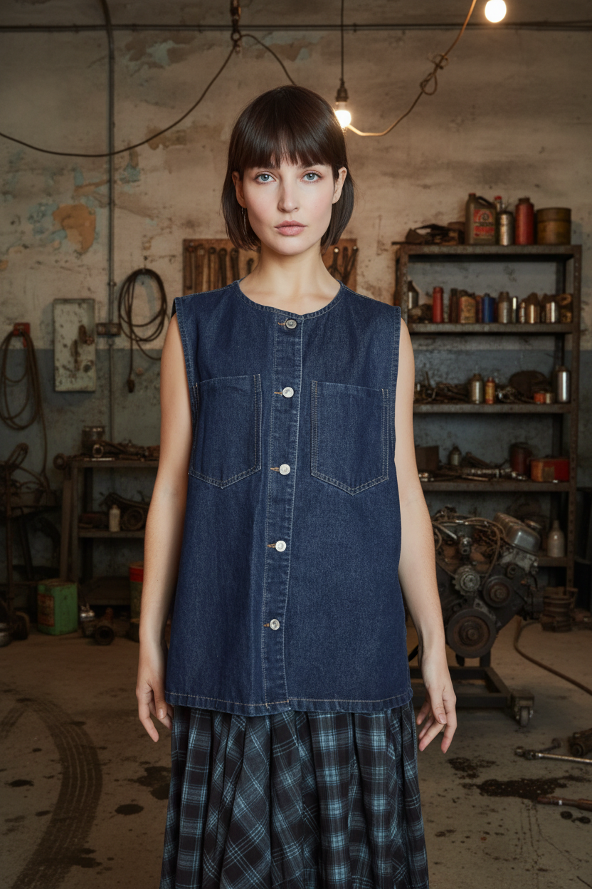 Veste sans manches Denim Brut