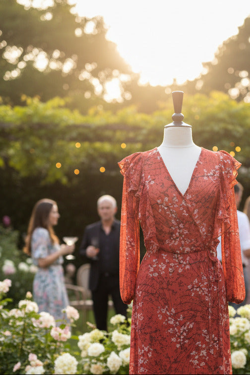Robe de cérémonie Terracota MANGO SECONDE MAIN