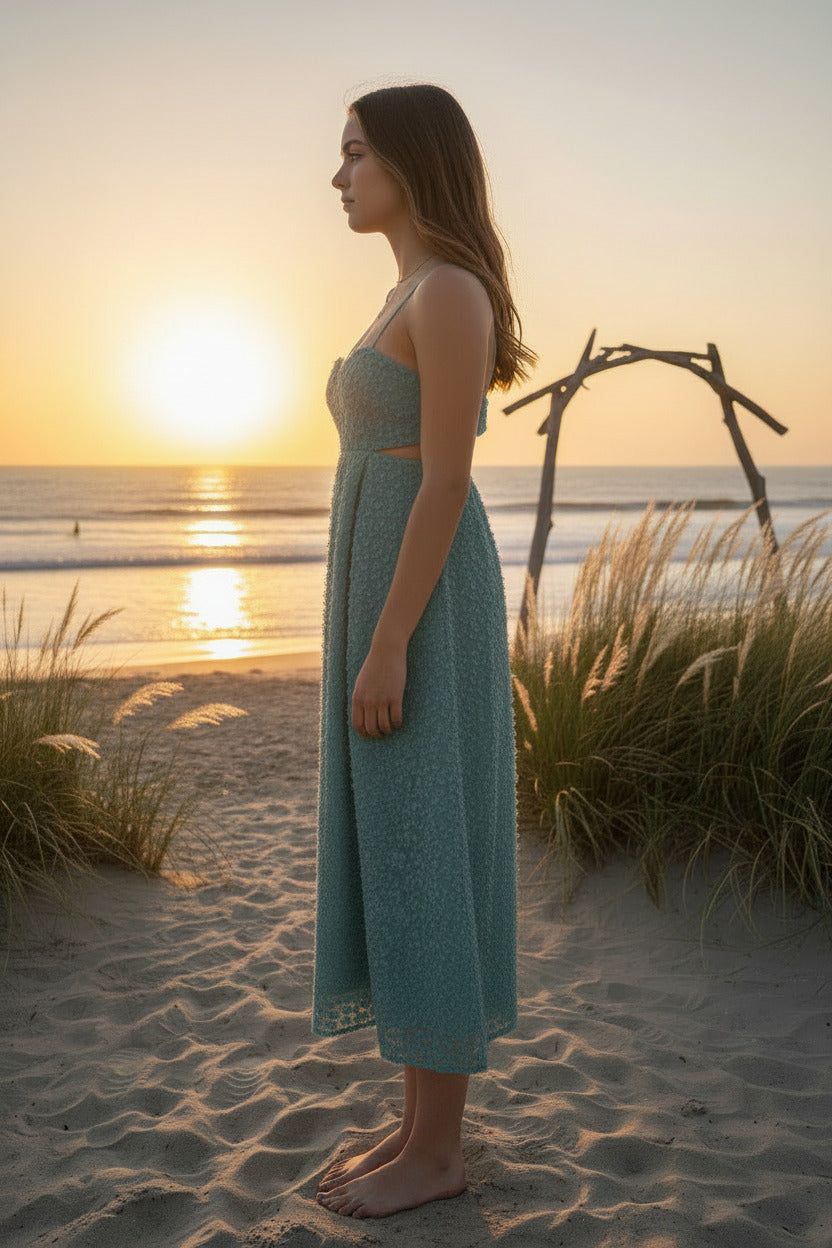 Robe de cocktail, menthe, ZARA SECONDE MAIN