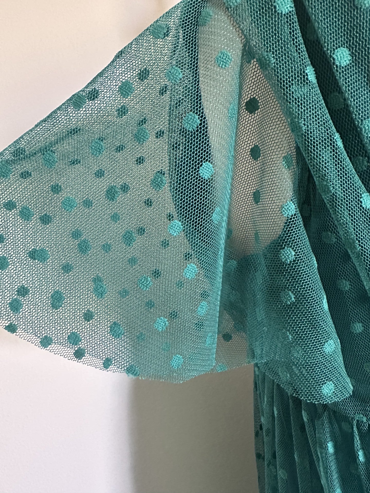 Robe Longue en Tulle Bleu Canard, SECONDE MAIN