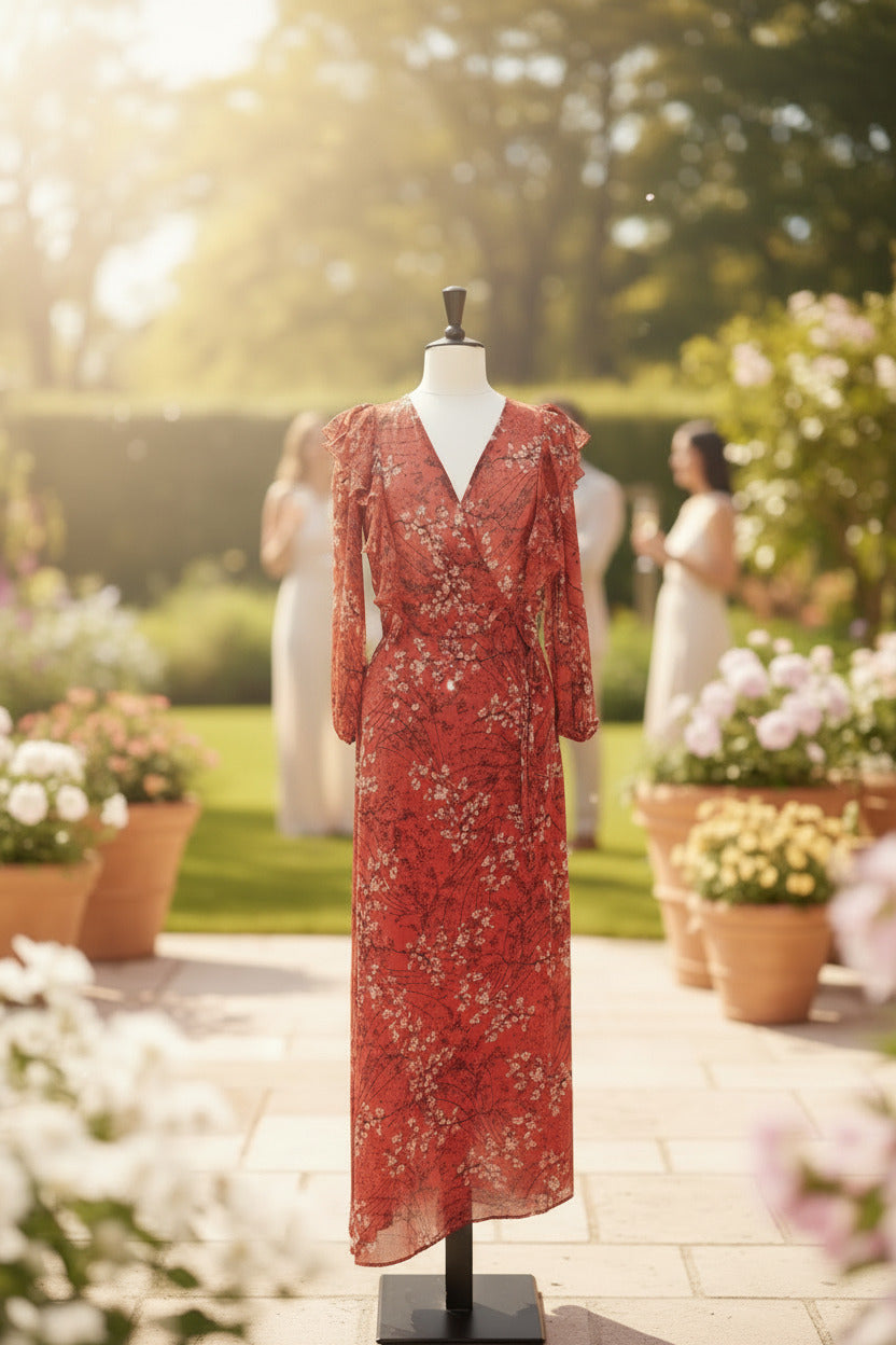Robe de cérémonie Terracota MANGO SECONDE MAIN